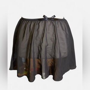 Elegant Black balletcore Sheer Skirt teenXL/womenS